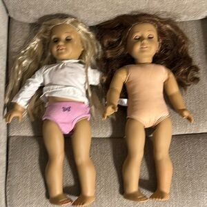 Set of Two American Girl Dolls with Blonde and Brown Hair